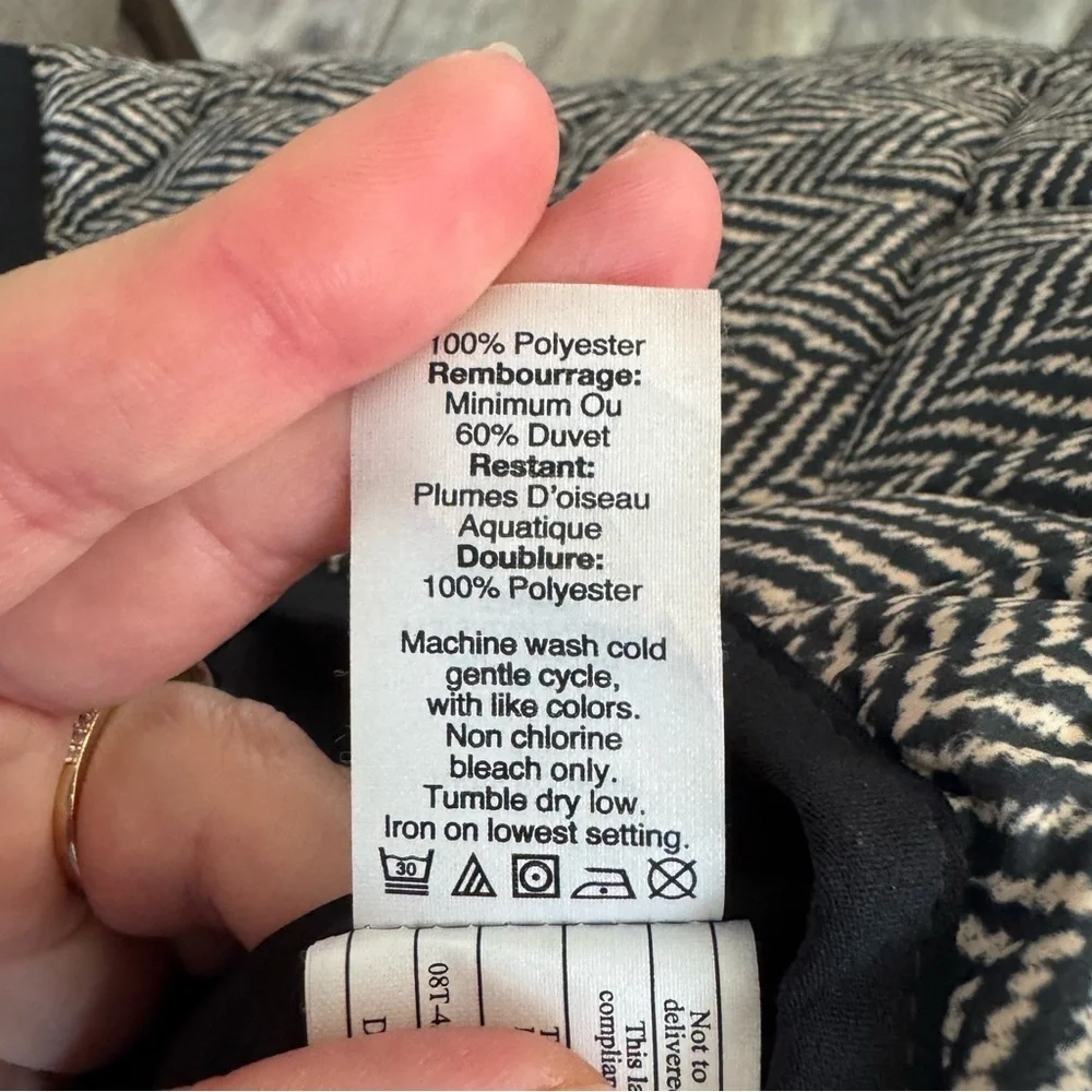 J. Crew Quilted Down Puffer Vest - Houndstooth Black and White